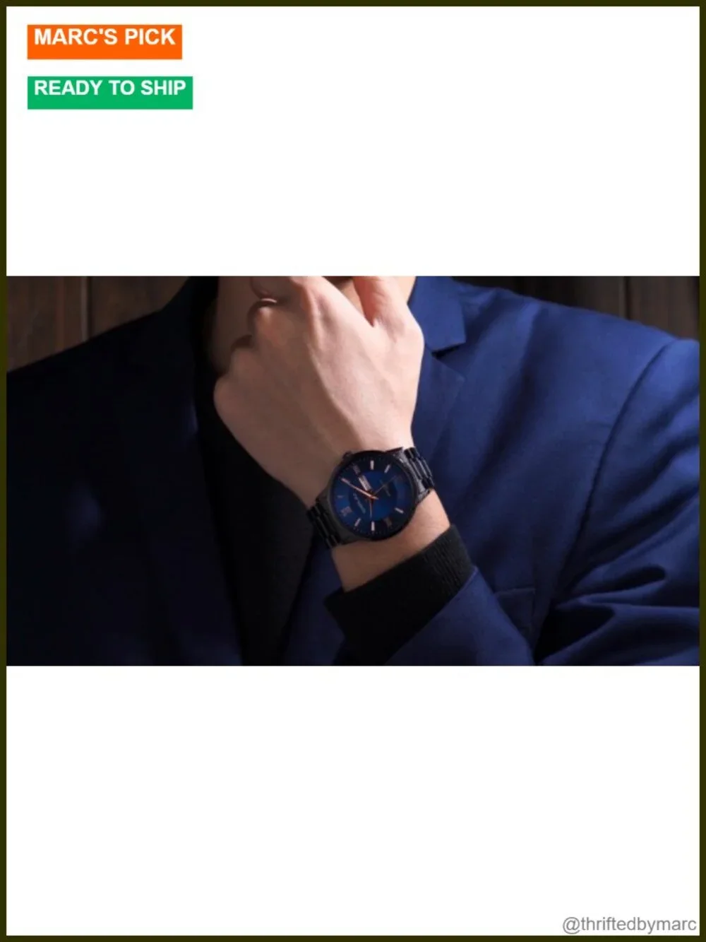 Men's Luxury Stainless Steel Business Chronograph Analog Quartz Wristwatch
